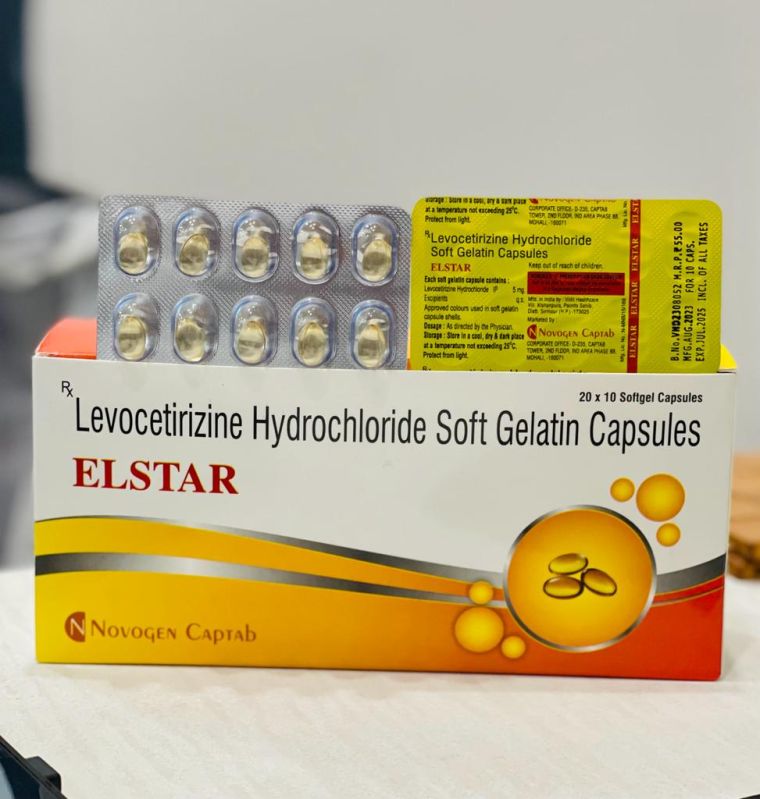 Levocetirizine Hydrochloride Soft Gelatin Capsules, Grade Standard : Medicine Grade