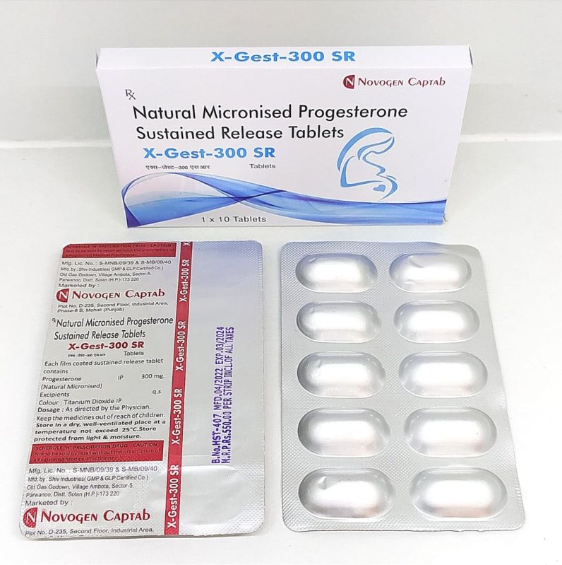 Natural Micronised Progesterone Sustained Release Tablets, Packaging Type : Box