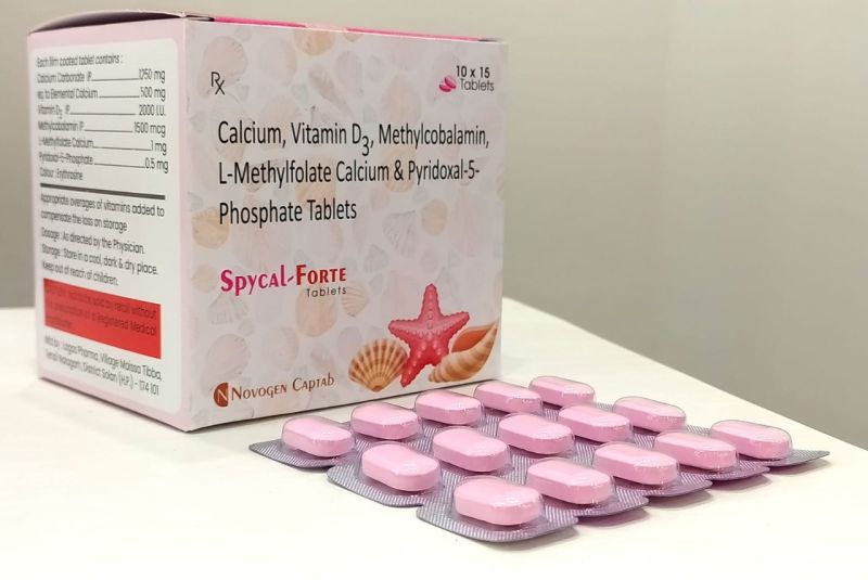 Pink Spycal-Forte Tablets, for Clinic, Packaging Type : Box