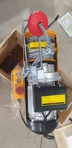 Yellow Semi Automatic Electric Wire Rope Hoist 2TON, for Weight Lifting, Power Source : 220V