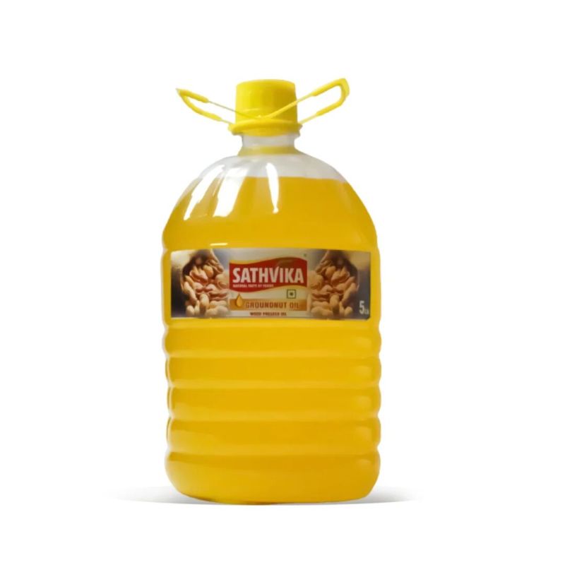 Wood Pressed 5L Groundnut Oil, Packaging Type : Plastic Bottle