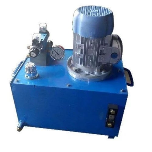 Blue 220 V 2 HP Polished 400-500 Kg Hydraulic Power Pack Machine, Certification : CE Certified