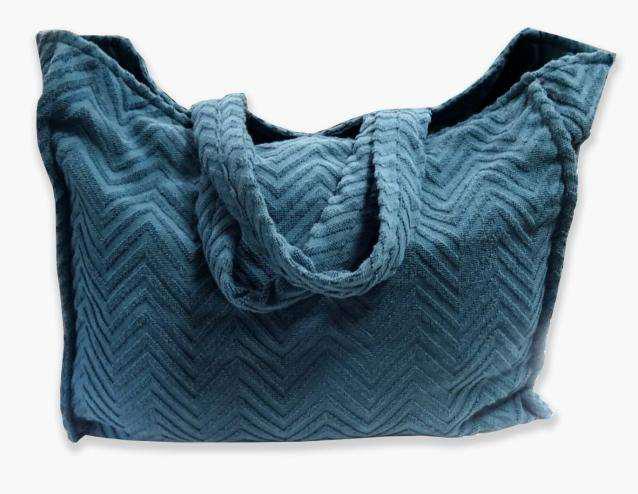 Blue Cotton Tote Bag, Size : 18.5x8x16 Inch