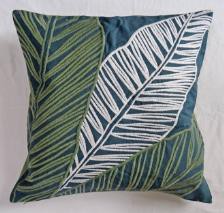 Round Cotton Leaf Printed Cushion Cover, for Sofa, Bed, Chairs, Size : 50X50 cm
