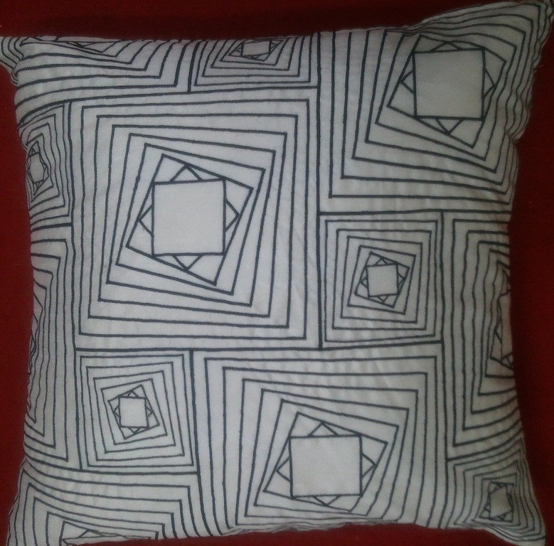 Grey Square Printed Faux Silk Cushion Cover, for Sofa, Bed, Chairs, Size : 18X18 Inch
