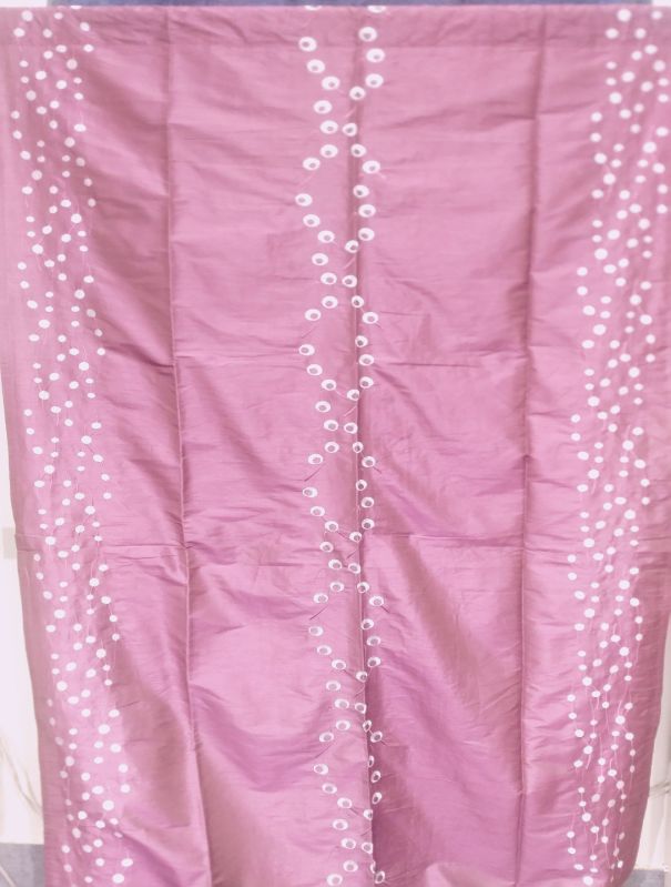Pink Embroidery Polyester Window Curtain, Size : 110 X 215 Cm