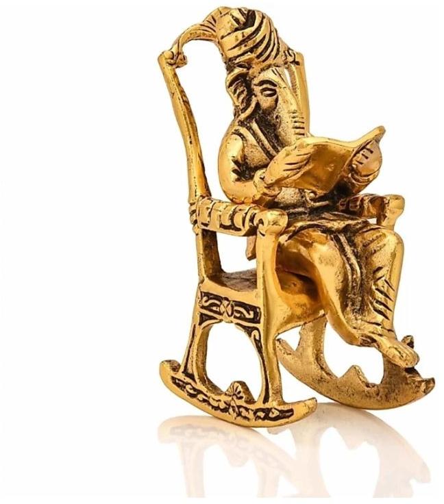 Yellow Chair Ganesha Brass Statue, For Office, Home, Size In Feet : 4 Feet, 6 Feet, 10 Feet