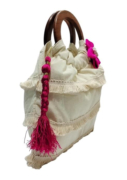 woodpotli38 Handle Potli Bag