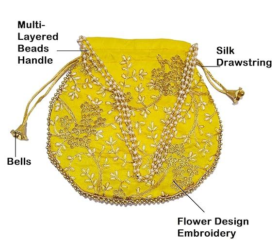 yellow1ath Fabric Potli Bag