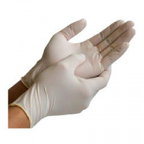 White Plain Latex Examination Gloves, for Medical Use