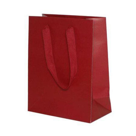 Plain Red Paper Carry Bag, Technics : Machine Made