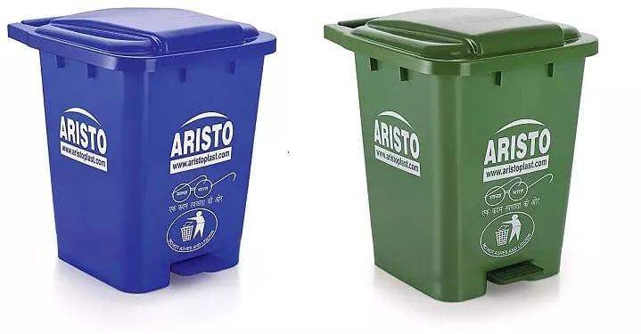 Blue Aristo 45 Ltr Plastic Pedal Dustbin, for garbage Collection, Size : 53.6 x 33.4 x 29.2 cm