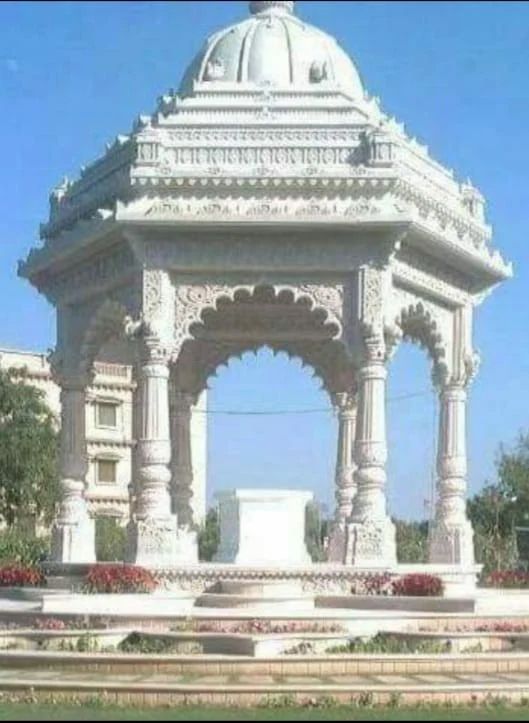 Outdoor Round Rajasthan Makrana Marbles Temple