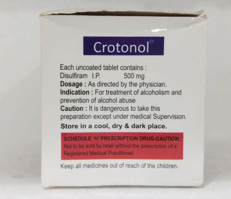 Crotonol 500mg Tablets, for Treatment of Alcohol Addiction, Medicine