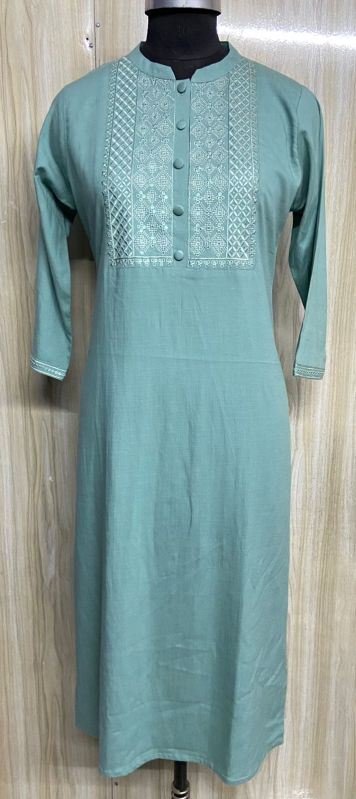 Cotton fancy embroidered kurtis, Size : L, XL, XXL, XXXL