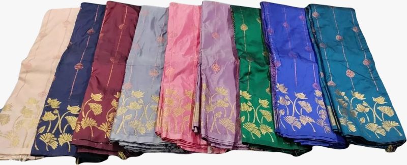 Unstitched semi silk sarees, Technics : Machine Made