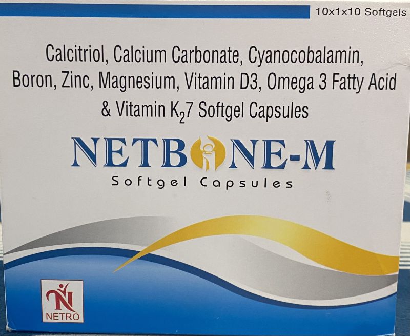 Netbone M Softgel Capsules, for Hospital, Clinical, Personal, Vitamin D3 Defecency