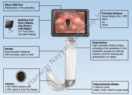 AVL-2P Video laryngoscope Set, Feature : Anti Bacterial, Durable, Fine Finished