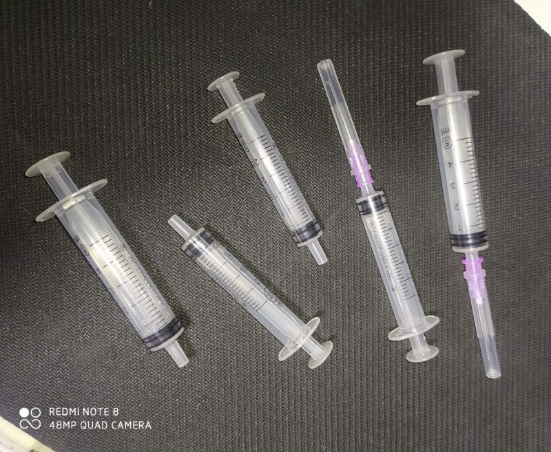 Non Polished HDPE plastic syringe, for Clinical, Hospital, Laboratory, Size : 0.5ml, 10ml, 1ml, 20ml