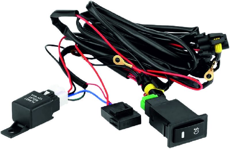 Black Fog Light Wiring Harness Kit, for Automobile, Outer Material : PVC