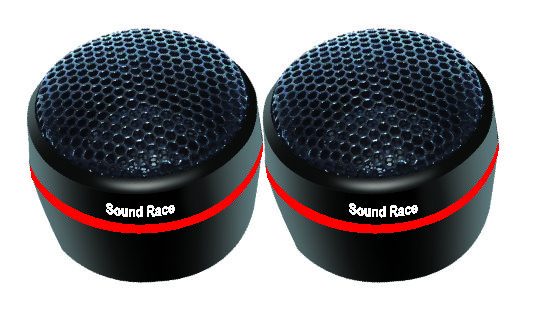 Sound Race Electric Round Shape Car Tweeter, Color : Black
