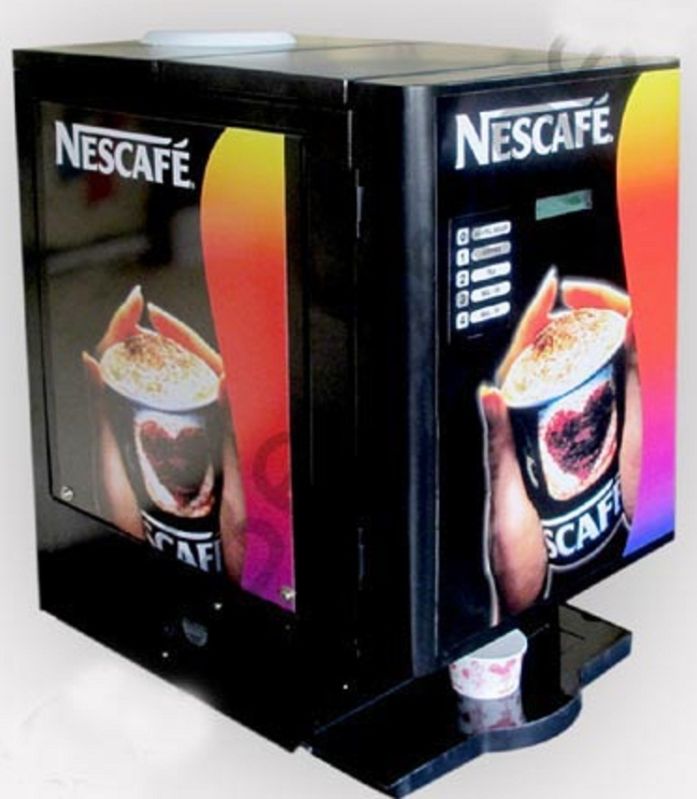 Black Fully Automatic Mild Steel Nescafe Coffee Vending Machine at