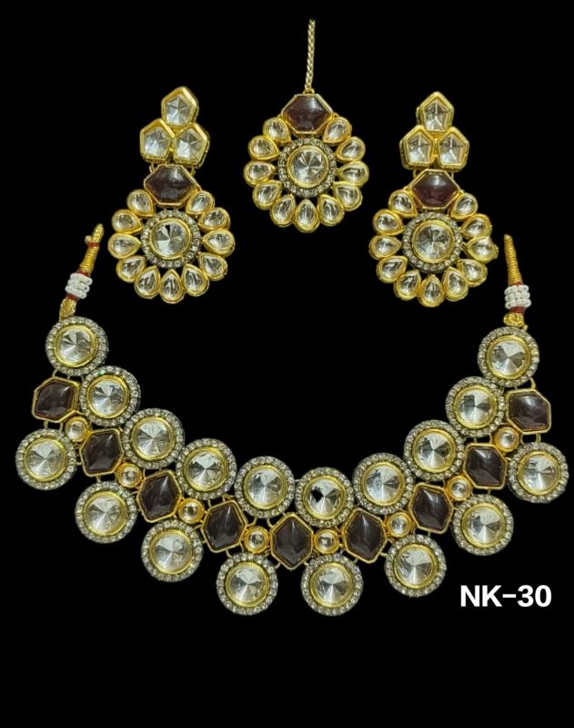 Party Wear Kundan Necklace Set, Style : Modern