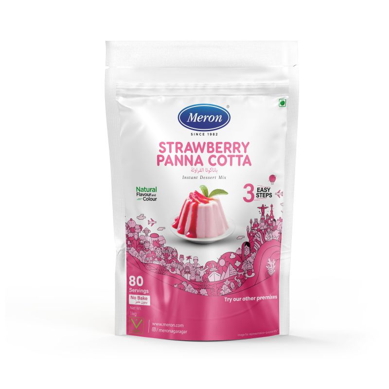 Strawberry Panna Cotta Dessert Mix, For Hotels, Catering, Packaging Size : 1kg