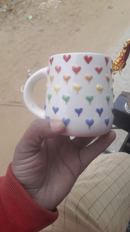 CupsOClay Hearts Ceramic Mug, Capacity : 300 ML