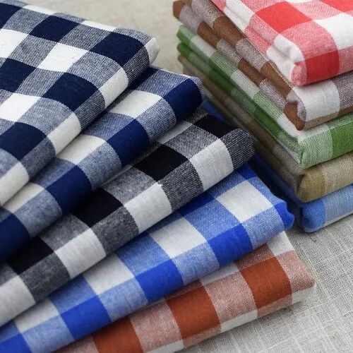 Check/stripes Check Cotton Shirting Fabric, For Apparel/clothing, Color : Multiple Colours