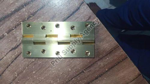 Golden Rectangle Polished Brass Railway Hinges, For Cabinet, Doors, Drawer, Window, Length : 6inch