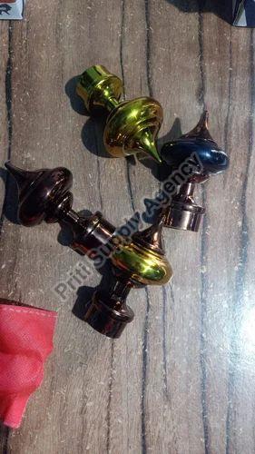 Round Polished Brass Multicolor Curtain Rod Brackets