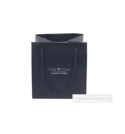 Printed Black Packaging Paper Bags, for Shopping, Household