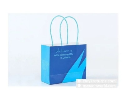 Printed Blue Shopping Paper Bags, Capacity : 2 Kg