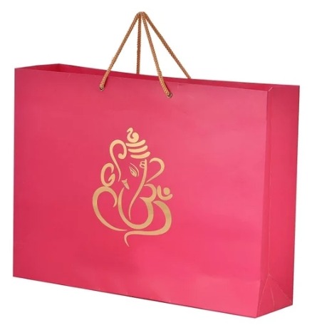 Fancy Pink Paper Carry Bags, for Shopping, Household