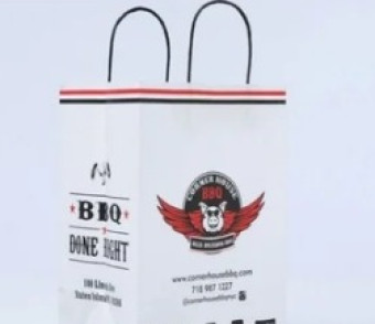 White Printed Paper Carry Bag, for Shopping, Household