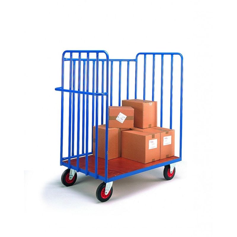 Blue Rectangular Globe Machmovers Paint Coating Mild Steel Warehouse Parcel Trolley, Style : Antique