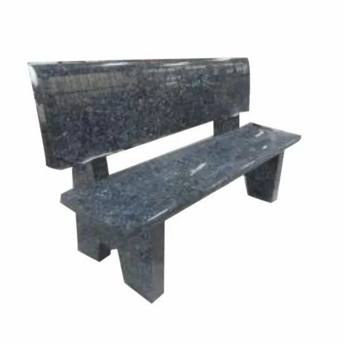Black 3 Seater Granite Bench