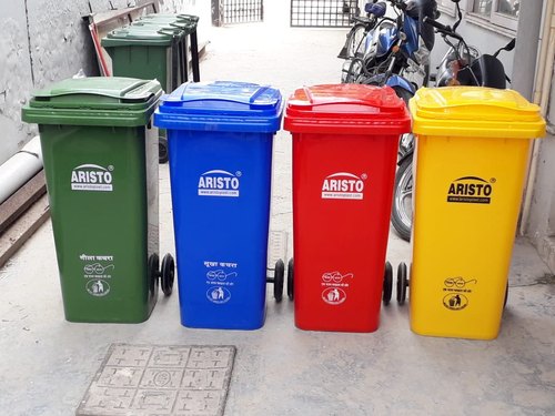 Multicolor Rectangular 120 Litre Aristo Wheel Dustbin, for Commercial, Industrial