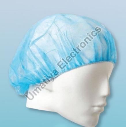 Sky Blue Round Plain Bouffant Caps, for Hospitals Clinic, Size : All Sizes