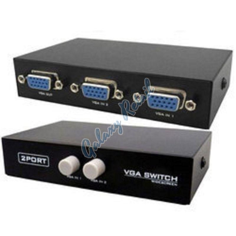 Black 2 Port VGA Switch, for Electronic Device