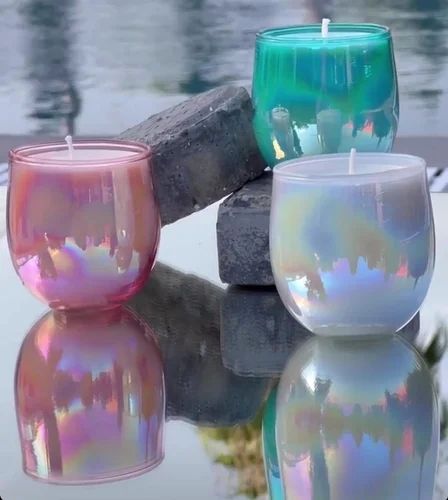 Holographic Glass Candle Jar