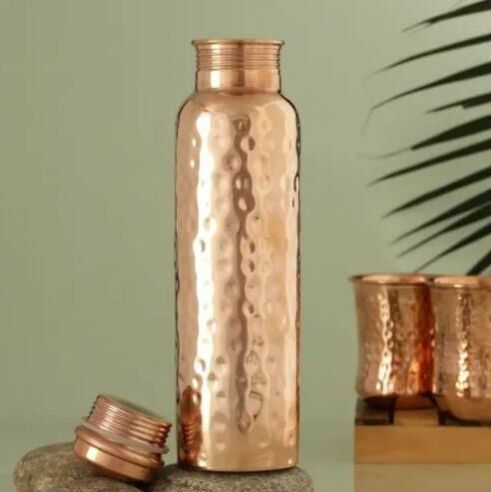 hammered copper water bottle