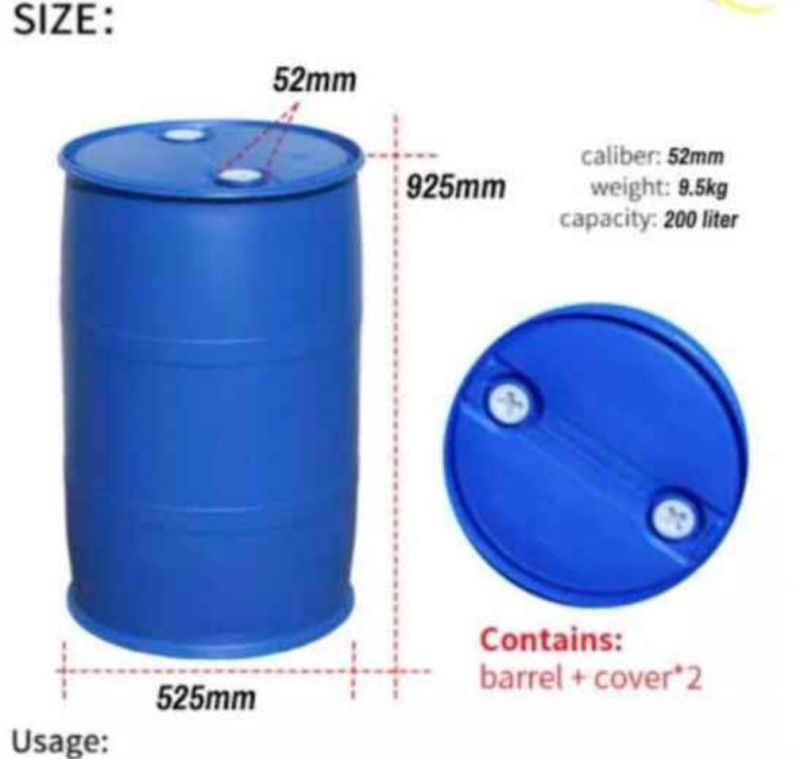 Blue Plastic Storage Barrel