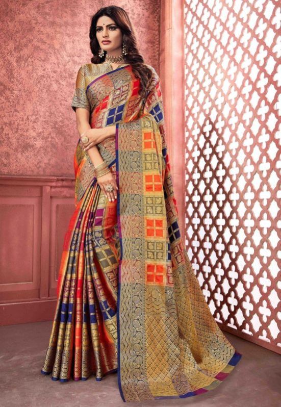 Multicolor Banarasi Silk Saree