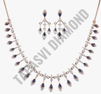 Fancy Diamond Necklace Set