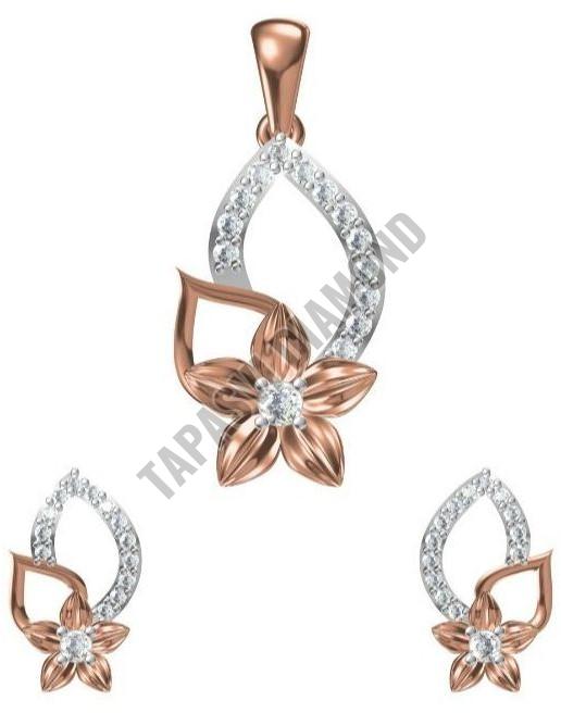 Party Wear Diamond Pendant Set