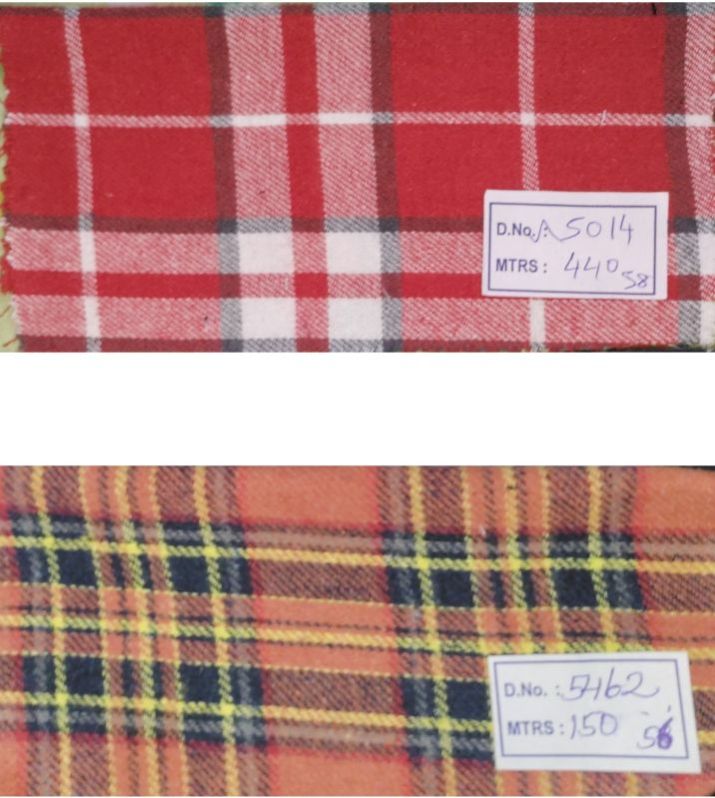 Cotton Poly Yarn Dyed Twill Check Fabric