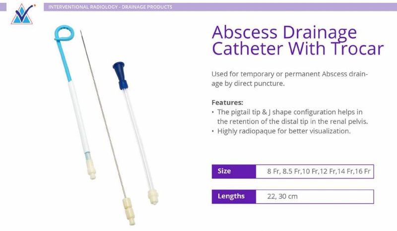 Radiology Abscess Drainage Catheter With Trocar