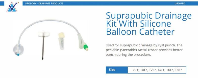 Suprapubic Drainage Kit With Silicone Balloon Catheter